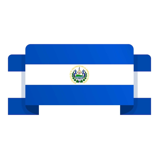 Vector vector de dibujos animados de icono de bufanda de el salvador día de la bandera emblema mundial