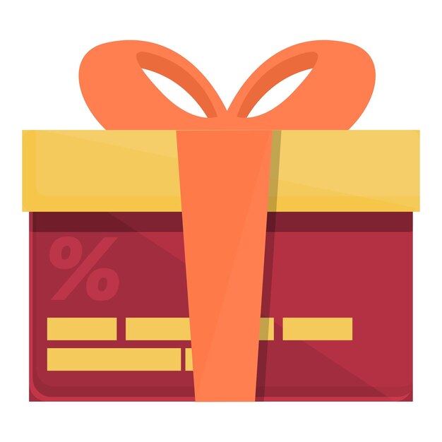 Vector de dibujos animados de icono de caja de regalo Programa de cliente Cliente de tarjeta