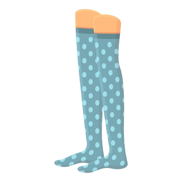 Vector de dibujos animados de icono de calcetín punteado azul Medias de invierno Pie lindo