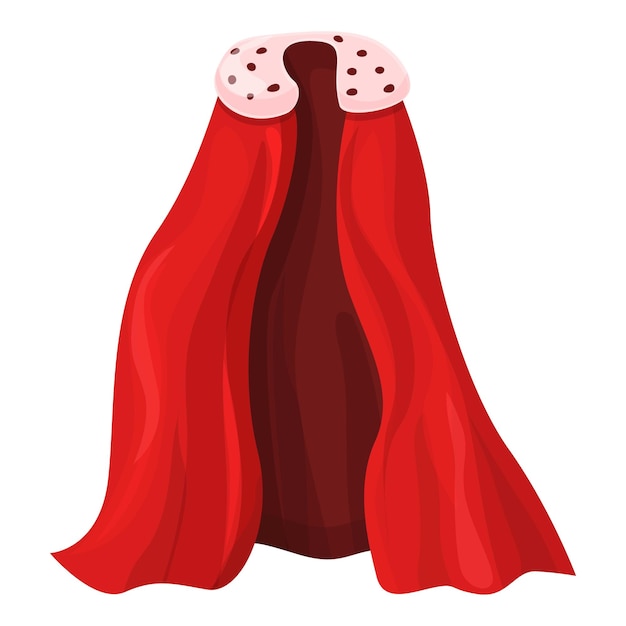 Vector de dibujos animados de icono de capa real Super héroe Manto rojo