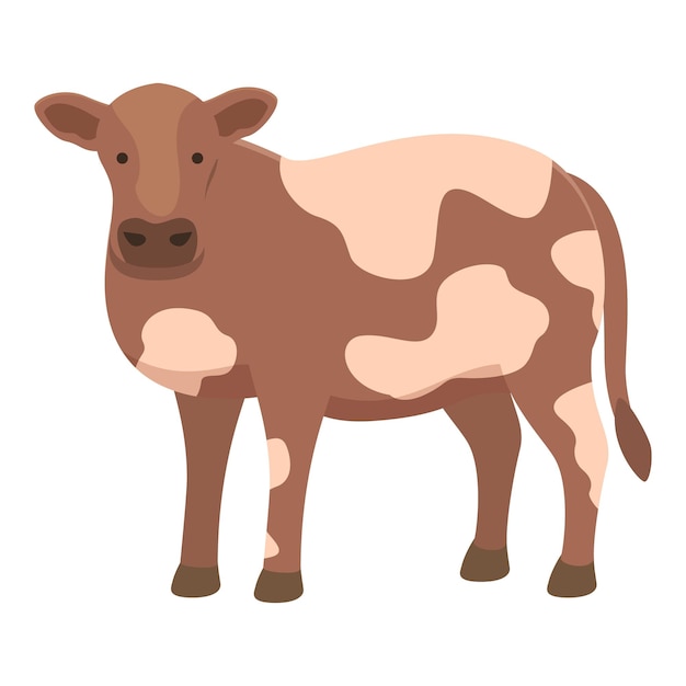 Vector de dibujos animados de icono de carne de vaca Carne de toro Comer campo