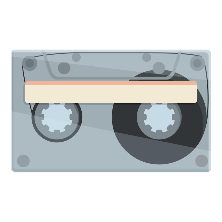 Vector vector de dibujos animados de icono de casete reproductor de radio equipo de dispositivo