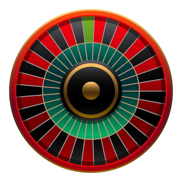 Vector de dibujos animados de icono de casino juego de oro rueda de ruleta ganancia de fortuna