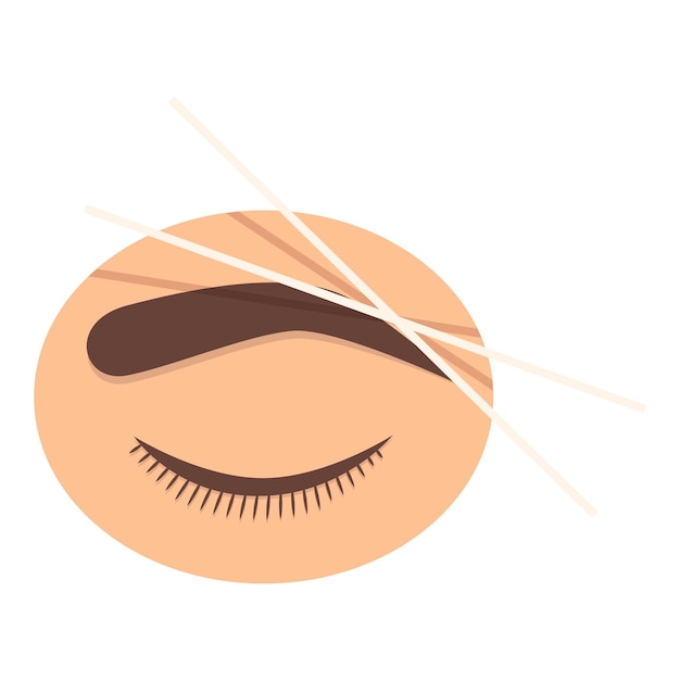 Vector vector de dibujos animados de icono de cepillo de ojos maquillaje de cejas cuidado chica