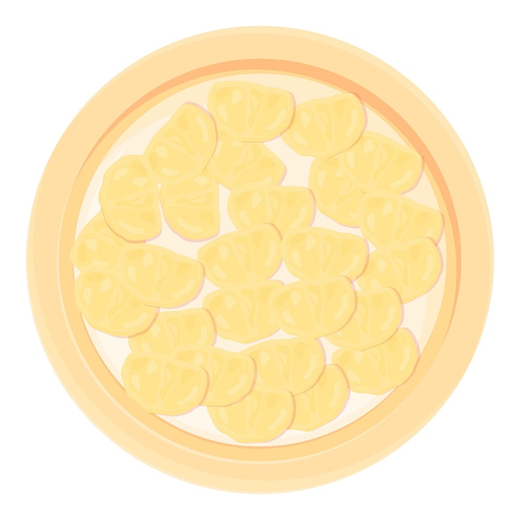 Vector vector de dibujos animados de icono de cereal de leche tazón de desayuno copos de maíz
