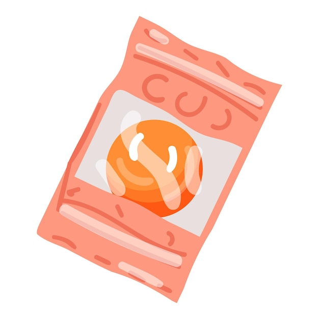 Vector de dibujos animados de icono de chicle naranja Paquete de dulces Paquete de palo