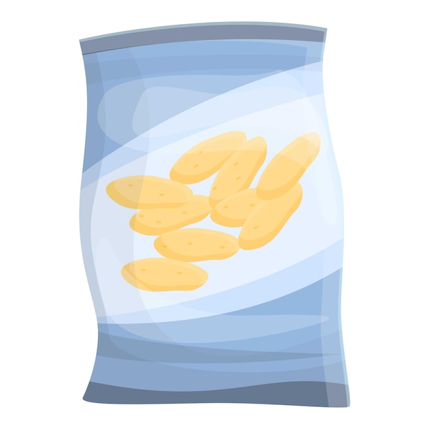 Vector de dibujos animados de icono de chips de queso Producto crujiente Patata deliciosa