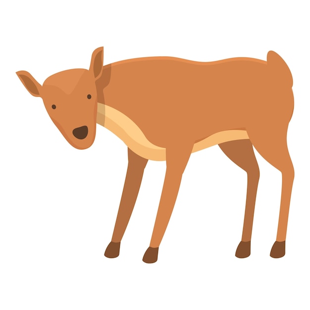 Vector de dibujos animados de icono de ciervo bebé Animal de manada Animal de bosque