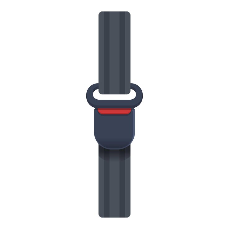 Vector vector de dibujos animados de icono de cinturón de seguridad de carretera