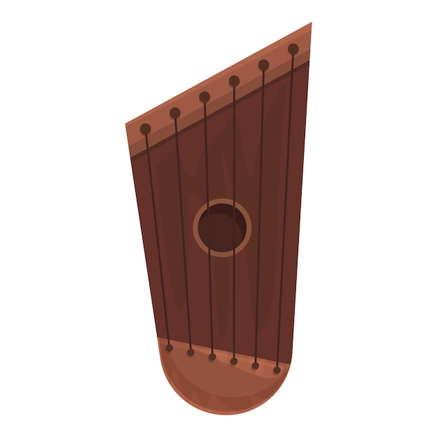 Vector vector de dibujos animados de icono de cítara gusli kantele acorde tradicional