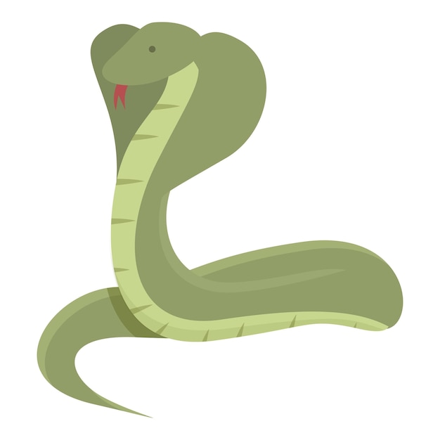 Vector de dibujos animados de icono de cobra rey mascota de veneno de cabeza de serpiente