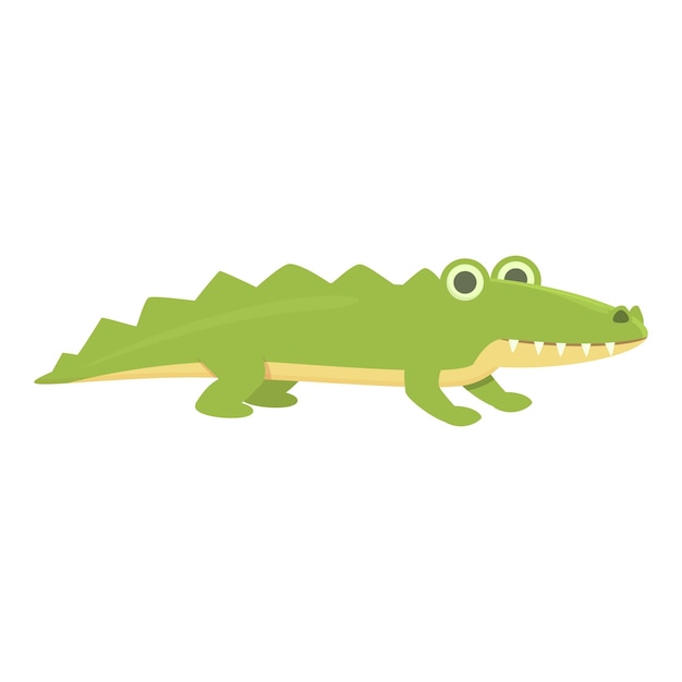 Vector de dibujos animados de icono de cocodrilo Reptil de selva Animal divertido