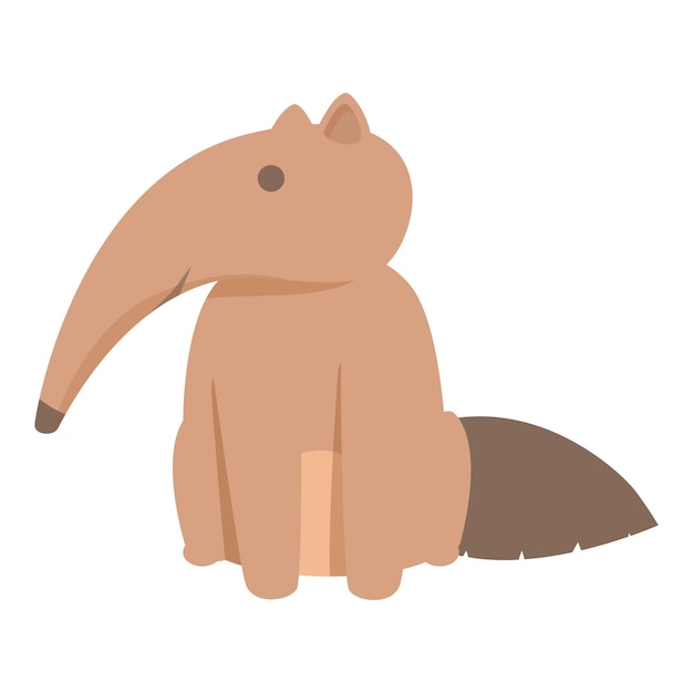 Vector de dibujos animados de icono de comedor de hormigas Animal gigante Fauna del bosque