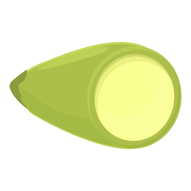 Vector de dibujos animados de icono de comida verde Calabacín vegetal Naturaleza fresca