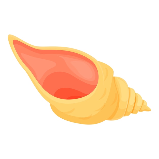 Vector de dibujos animados del icono de la concha de mar tropical Concha de océano marino