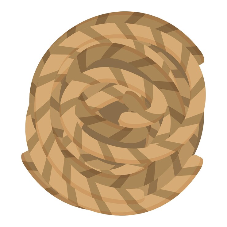 Vector vector de dibujos animados de icono de cuerda náutica nudo natural cordón de decoración