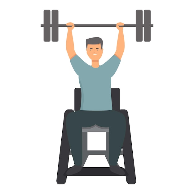 Vector de dibujos animados de icono de deporte de barra para discapacitados Ejercicio físico Persona deshabilitada
