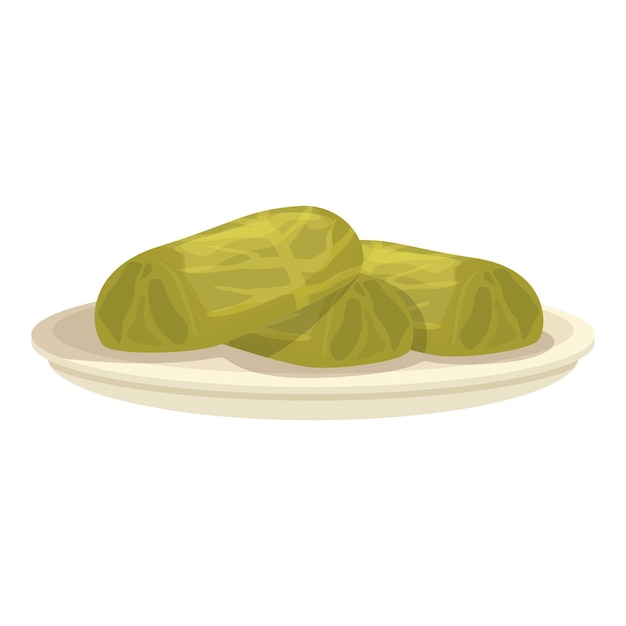 Vector de dibujos animados de icono de dolma tradicional comida de hoja plato de cocina