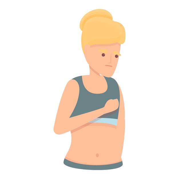 Vector de dibujos animados de icono de dolor de corazón de madre Ataque al corazón Mujer enferma
