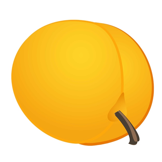 Vector de dibujos animados de icono de durazno sabroso Fruta de albaricoque Planta alimenticia