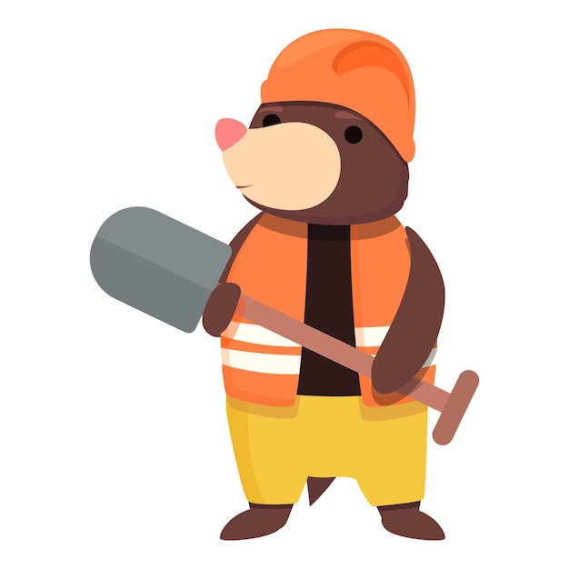 Vector de dibujos animados de icono de excavadora de topo Animal divertido Tierra feliz