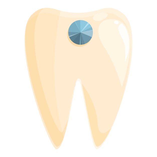 Vector de dibujos animados de icono de gema de diente Cuidado dental Limpiar abolladura