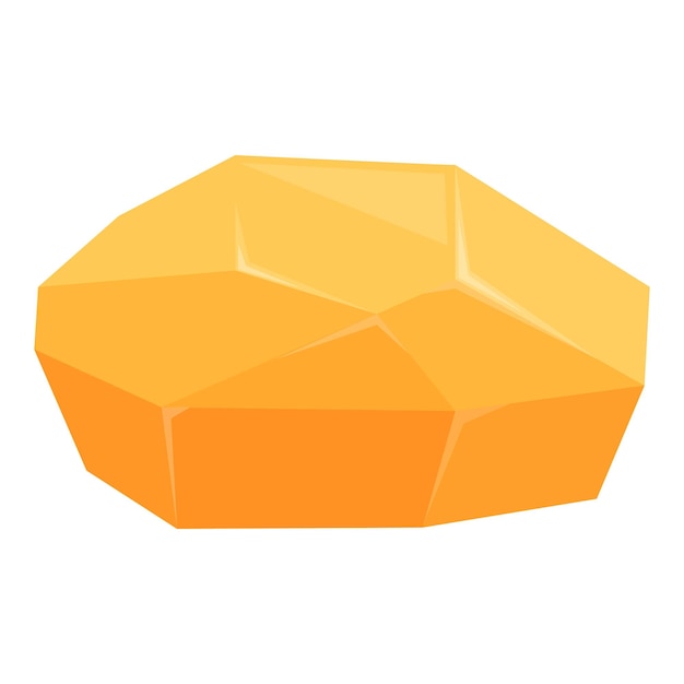Vector de dibujos animados de icono de gema de oro Moneda de herramienta de piedra dorada
