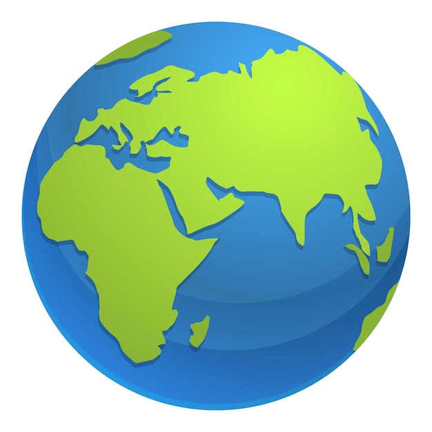 Vector de dibujos animados de icono de globo Mundo de cuadrícula de planetas