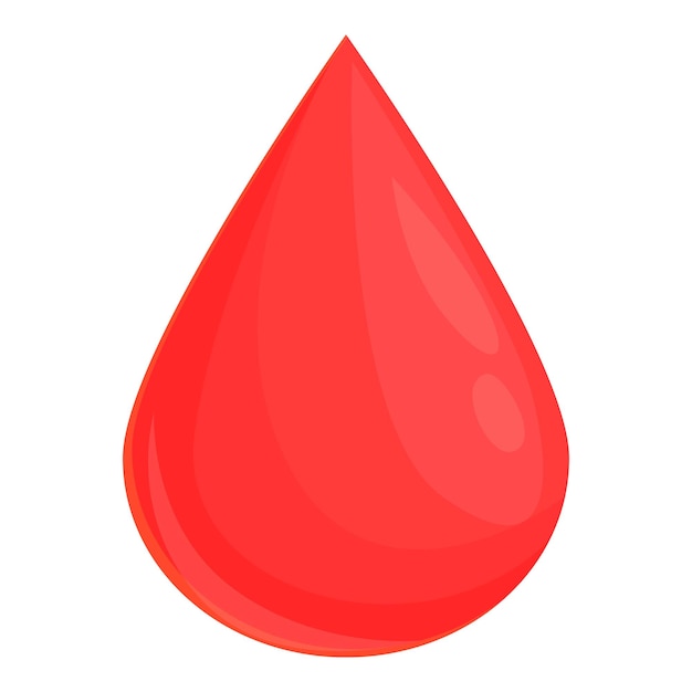 Vector de dibujos animados de icono de gota de sangre Forma de gota Anemia lagrimal