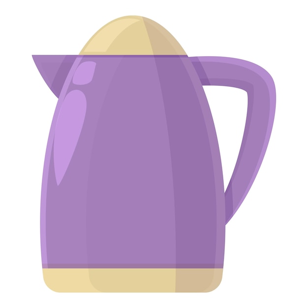 Vector de dibujos animados de icono de hervidor púrpura Pote de vidrio Estilo lindo