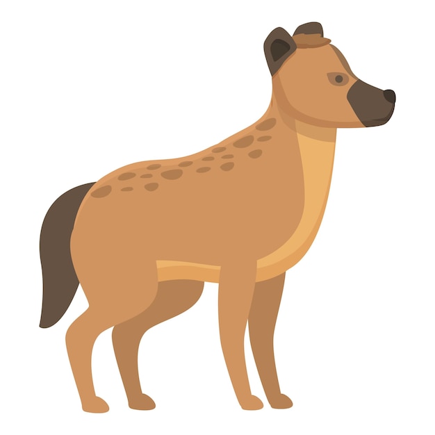 Vector de dibujos animados de icono de hiena joven Animal salvaje Lindo mamífero