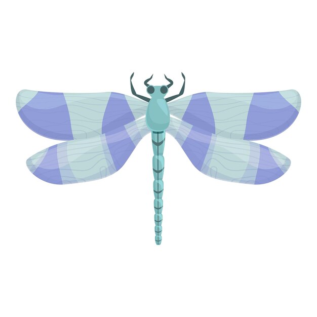 Vector de dibujos animados de icono de libélula colorida Ala de insecto Mosca de insecto