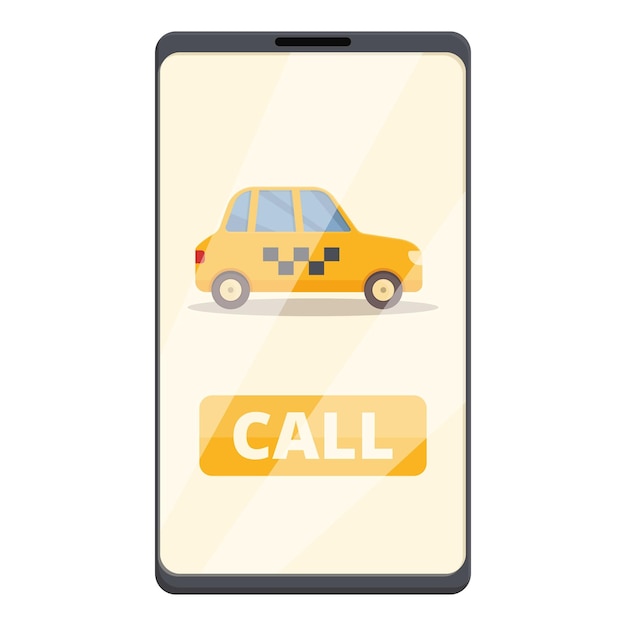 Vector de dibujos animados de icono de llamada telefónica de taxi Servicio de coche Taxi de conductor