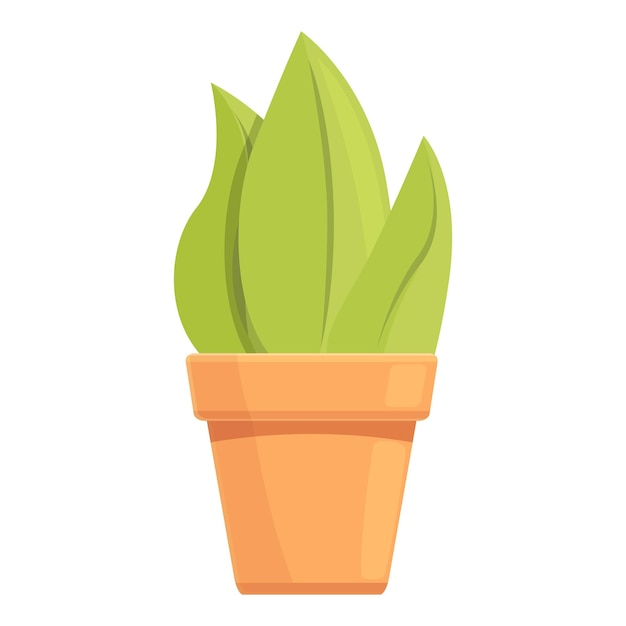 Vector de dibujos animados de icono de maceta de planta de hoja Jardín de verano Sala de temporada
