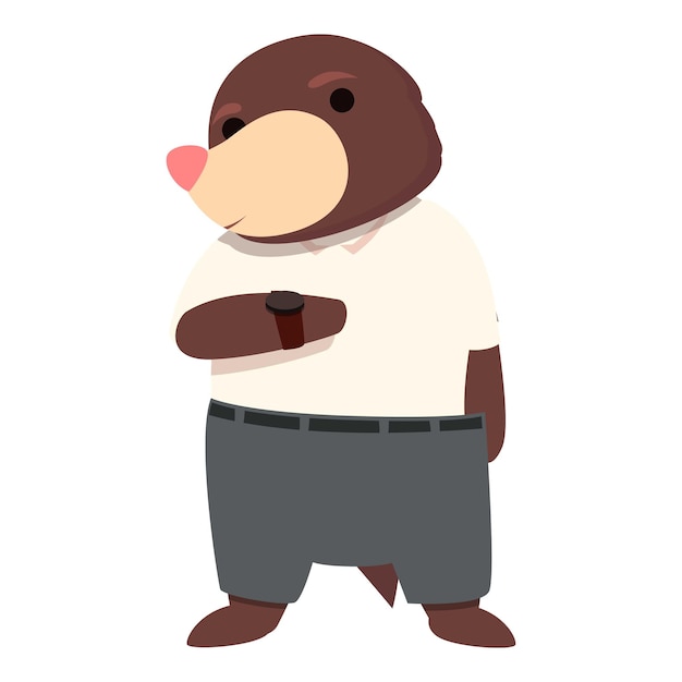 Vector de dibujos animados de icono de maestro topo Animal divertido Tierra feliz