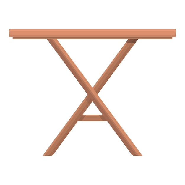 Vector de dibujos animados de icono de mesa al aire libre de verano Mesa redonda de madera Superficie de cena