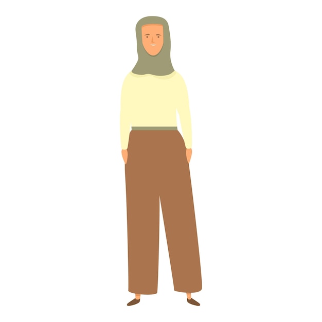 Vector de dibujos animados de icono de moda musulmana Hijab mujeres pueblo árabe