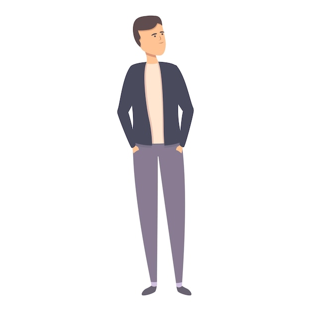 Vector de dibujos animados de icono de moda de niño elegante Niño feliz Lindo joven