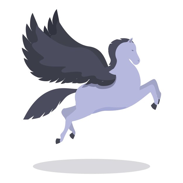 Vector vector de dibujos animados con icono de pegaso volador caballo antiguo