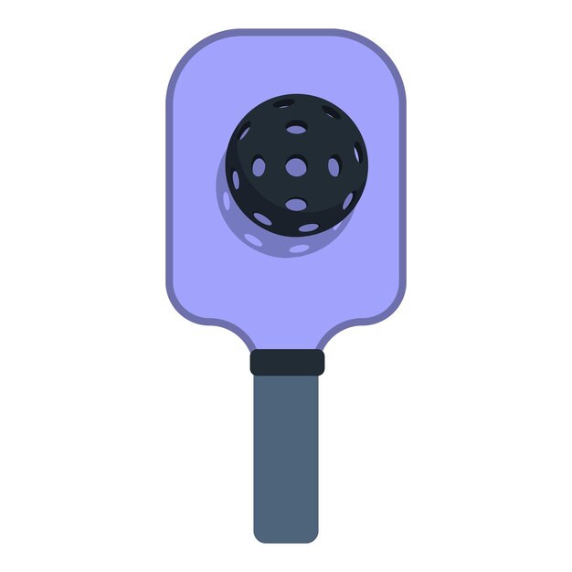 Vector de dibujos animados del icono de la pelota de paleta violeta El pickleball deportivo