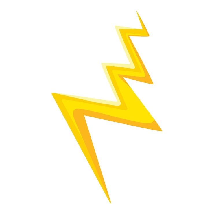 Vector de dibujos animados del icono del perno eléctrico Advertencia de golpe de energía
