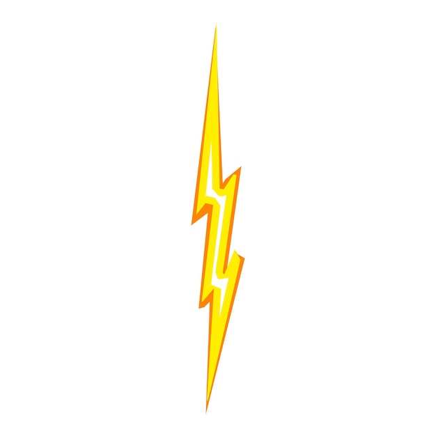 Vector de dibujos animados de icono de perno poderoso Choque eléctrico