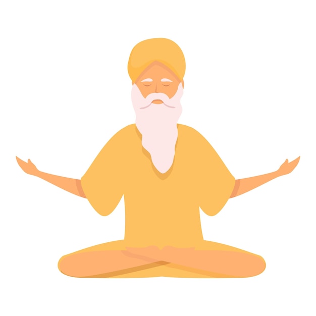 Vector de dibujos animados de icono de persona india hombre de yoga pose tranquila