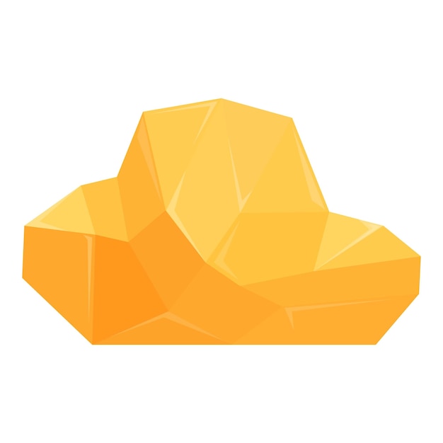 Vector de dibujos animados de icono de piedra de mineral de oro Herramienta de moneda de mina de oro