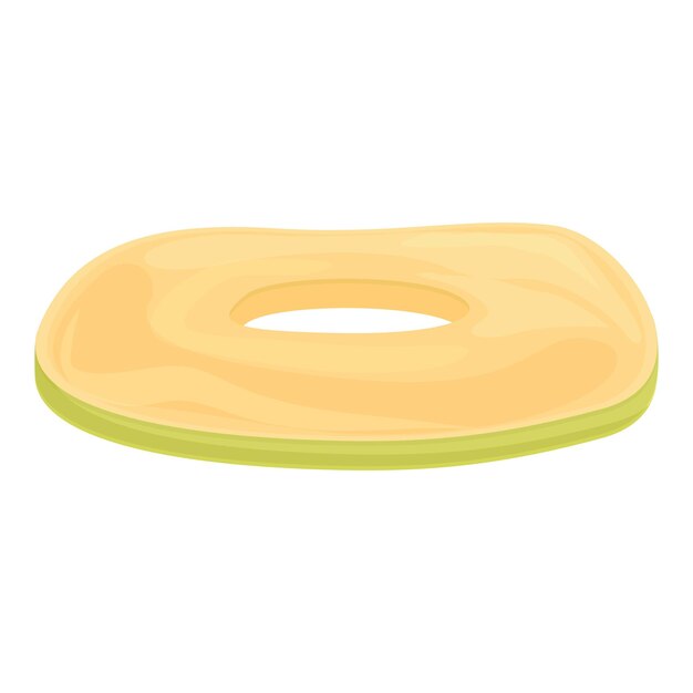 Vector de dibujos animados de icono de pieza de manzana seca Comida de fruta Manzana saludable
