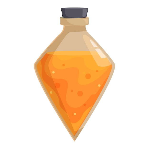 Vector vector de dibujos animados del icono de la poción alquímica jar líquido