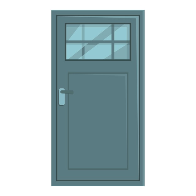 Vector de dibujos animados de icono de puerta de madera frente a casa madera diferente