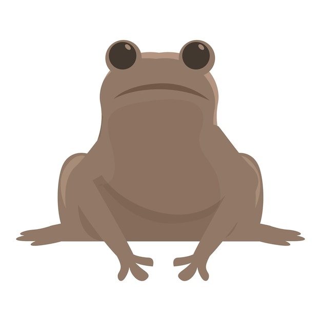 Vector de dibujos animados de icono de rana marrón lindo animal salto evolución