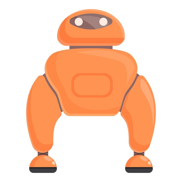 Vector vector de dibujos animados de icono de robot inteligente lindo juguete ciencia bot