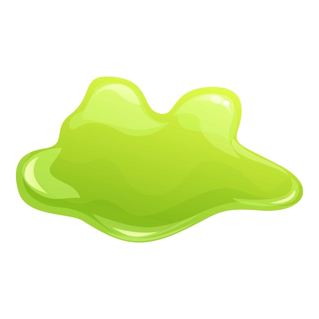 Vector de dibujos animados de icono de salpicadura tóxica Líquido verde limo Goo